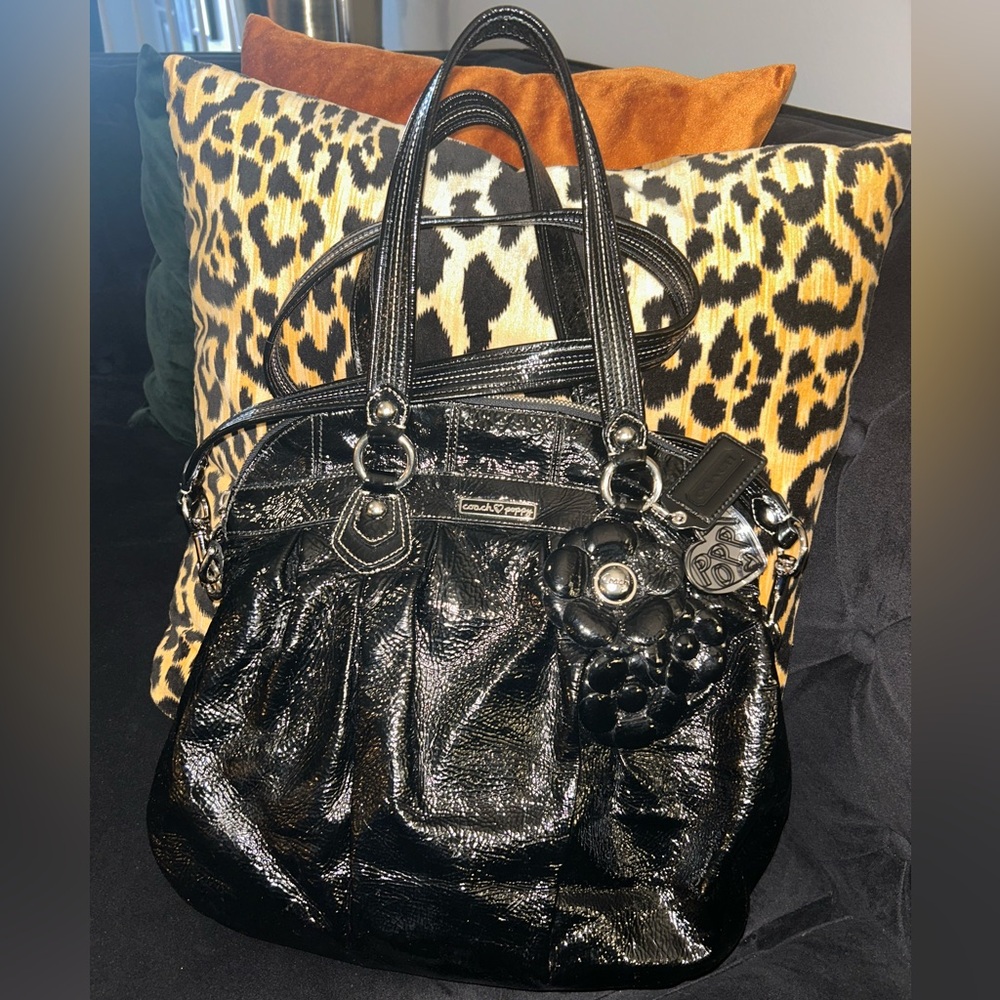 Coach Patten Leather Black Shoulder Bag/Tote